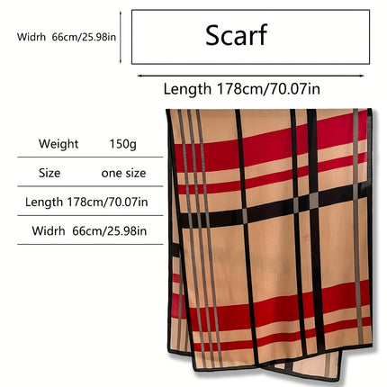 Chic Red Striped Imitation Cashmere Scarf