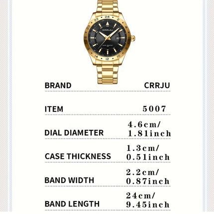 Stylish Steel Strap Calendar Watch