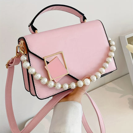 Solid Color PU Leather Crossbody