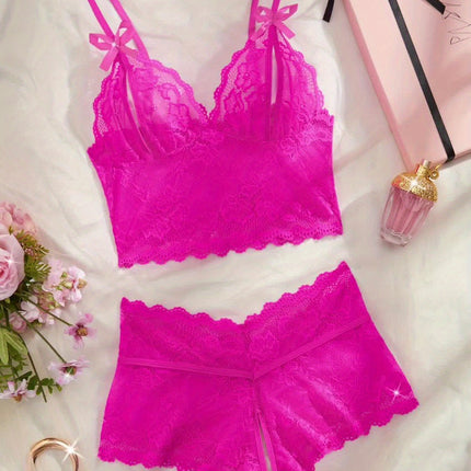 Sexy Floral Lace Christmas Lingerie Set