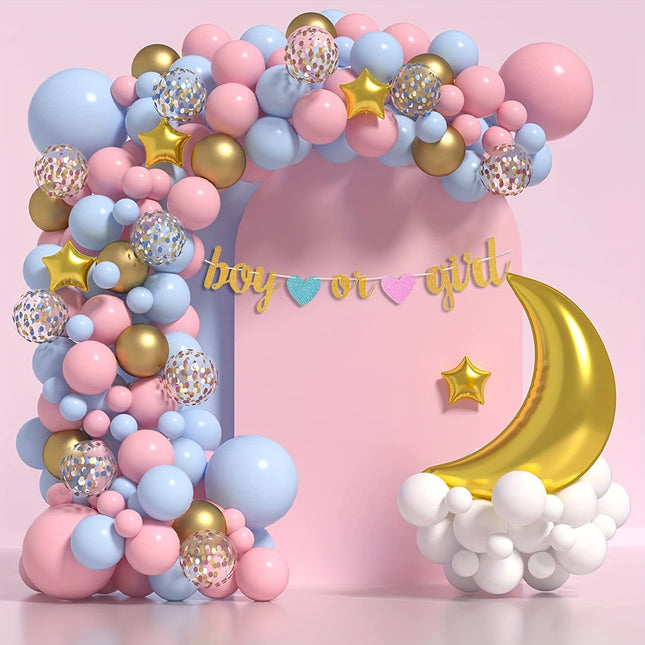 135pcs Baby Gender Reveal Balloon Arch Set