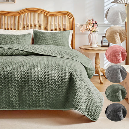 3pcs Modern Quilted Bedspread Set - All-Season Comfort