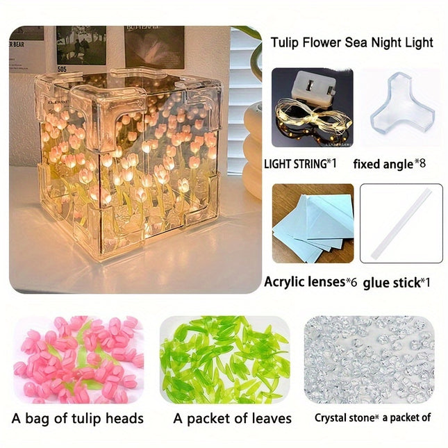 DIY Tulip Flower 3D Illusion Night Light - Heartfelt Gift