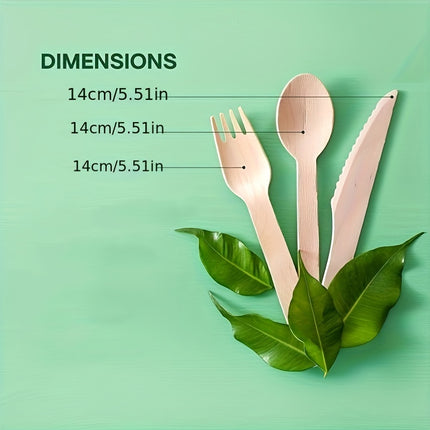 Eco-Friendly Wooden Cutlery Set – Perfect for Any Event!