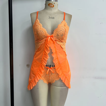 Sexy Lace Mesh Suspender Dress