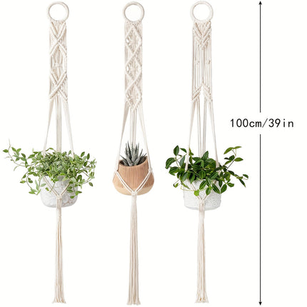 3-Pack Boho Macrame Plant Hangers