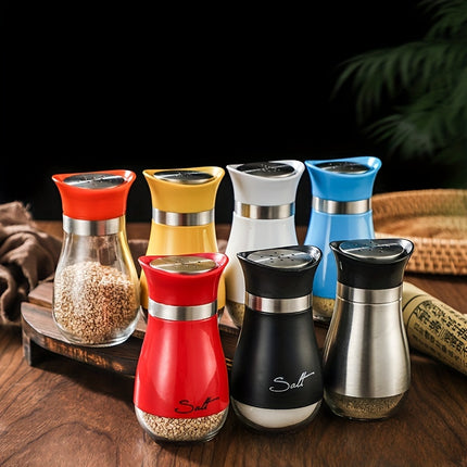 Stainless Steel & Glass Salt & Pepper Set
