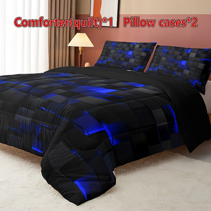 Black & Red Plaid Quilt Set - Stylish & Cozy Bedding