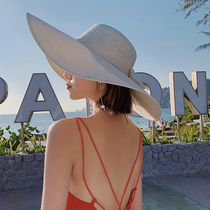 Sunshade Bow Decor Straw Hat