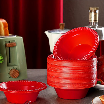 30/10 Pack High-Index Plastic Geometric Pattern Bowls