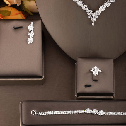 Luxurious Leaf Wedding Jewelry Set