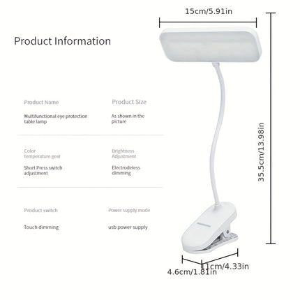 Rechargeable LED Gooseneck Desk Lamp with Touch Control