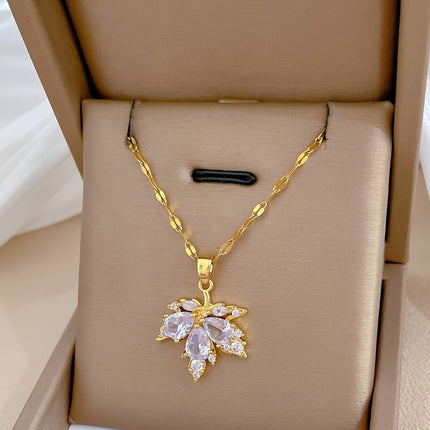 Maple Leaf CZ Jewelry Set