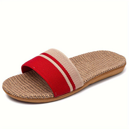 Women's Striped Linen Slippers