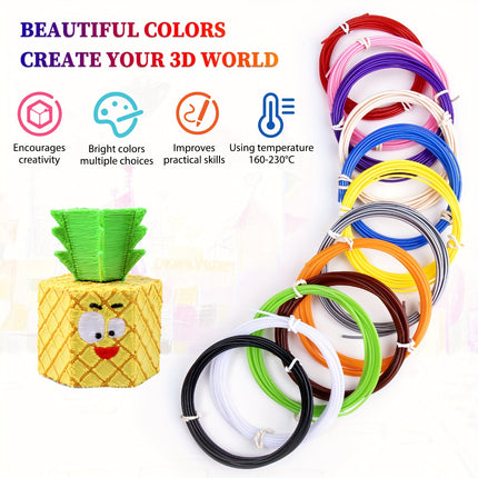 32-Color 3D Pen PLA Filament Set – 97.54m Total