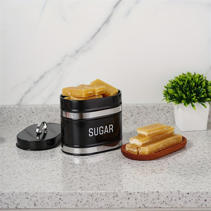 Black Metal Food Canister Set