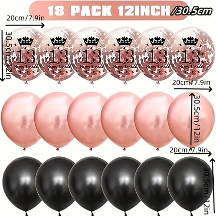 Rose Gold 13th Birthday Party Kit for Girls