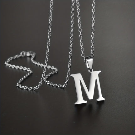 Minimalist Alphabet Stainless Steel Necklace