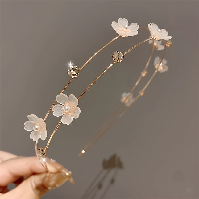 Double-Layer Rhinestone Flower Hair Clip