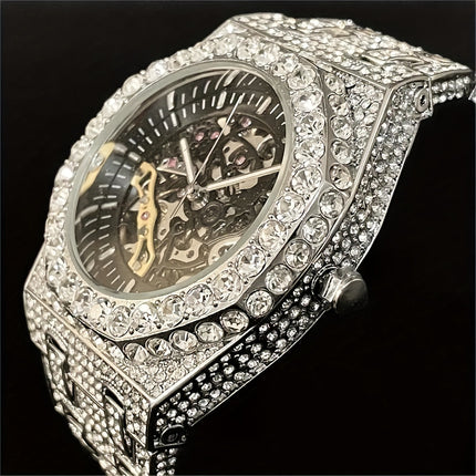 MISSFOX Luxury Ice Rhinestone Watch