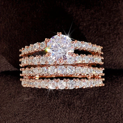 2pcs Bridal Wedding Rings Set