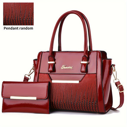Elegant Vintage Embossed PU Leather Tote