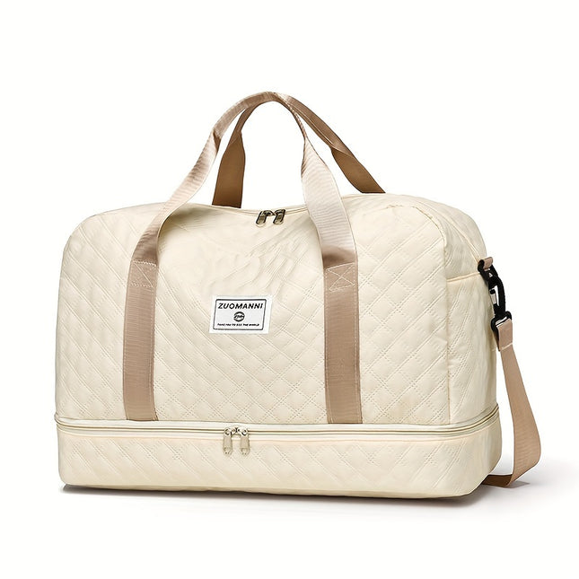 Argyle Pattern Large Capacity Duffle Bag