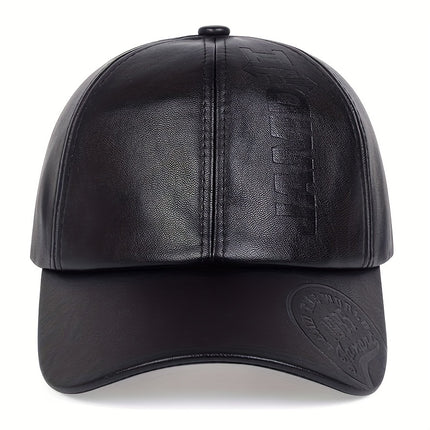 Men's British PU Leather Baseball Cap