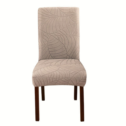 Leaf Jacquard Dining Chair Covers - Stretchy & Non-Slip