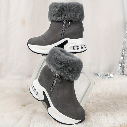 Stylish Plush Platform Boots