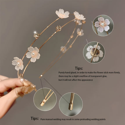 Double-Layer Rhinestone Flower Hair Clip