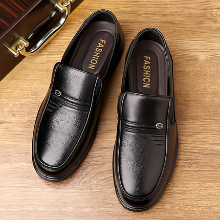 Men’s Solid Color Leather Loafers