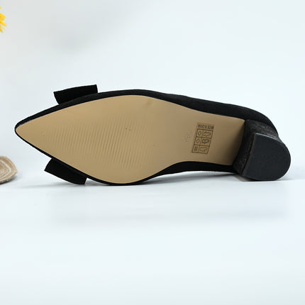Stylish Bow Thick Heel Pumps