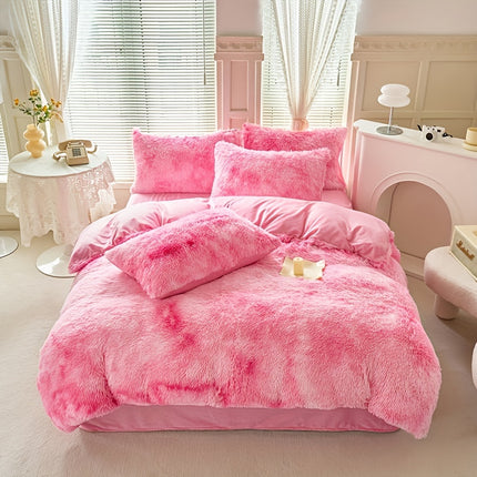 Cozy Tie-Dye Plush Duvet Cover Set – Soft & Stylish