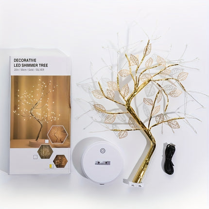 Golden Leaf Tree Lamp - LED Copper Wire Touch Light