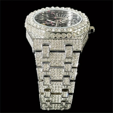 MISSFOX Luxury Ice Rhinestone Watch