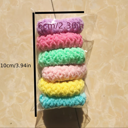 6pcs Cozy Knit Hair Ties – Stretchy, Non-Slip Ponytail Holders