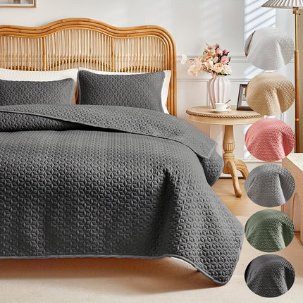 3pcs Modern Quilted Bedspread Set - All-Season Comfort