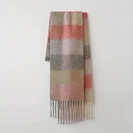 Boho Rainbow Tassel Chunky Scarf
