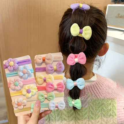 12PCS Sweet Flower Bow Hair Ties