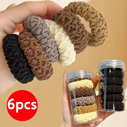 6pcs Fashionable Elastic Hair Bands