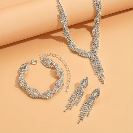 Elegant Rhinestone Evening Jewelry Set