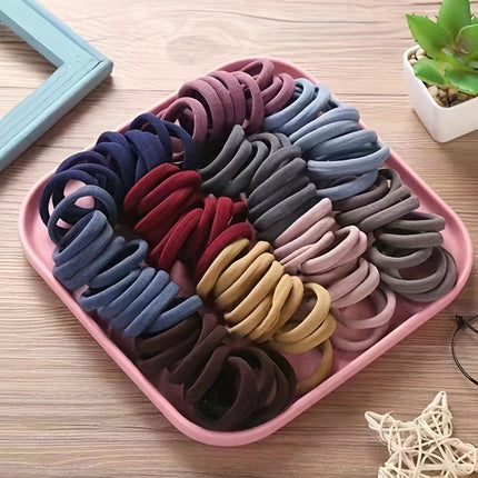 100pcs Colorful Elastic Hair Ties