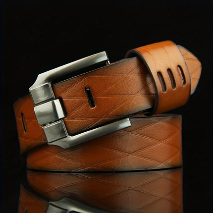 Men's PU Leather Square Pin Buckle Belt