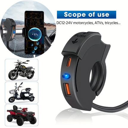 Motorcycle Fast USB Charger – Dual Ports for All Devices