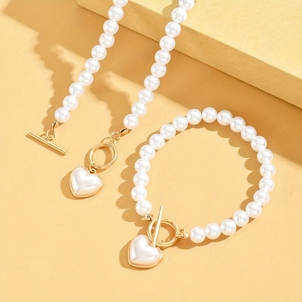 Heart & Pearl Jewelry Set