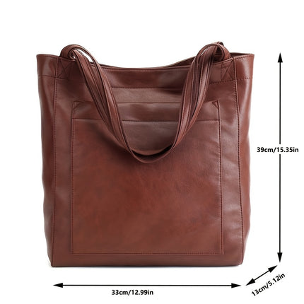 Retro Solid Color Tote Bag