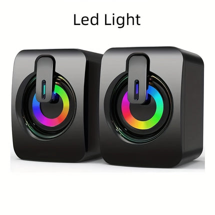 LED PC Speakers with Stereo - Monti Bargains