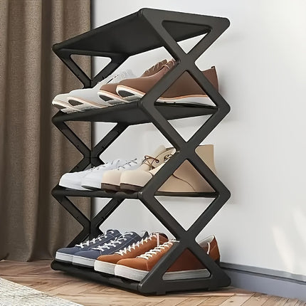 Retro Folding 4-Tier Shoe Rack