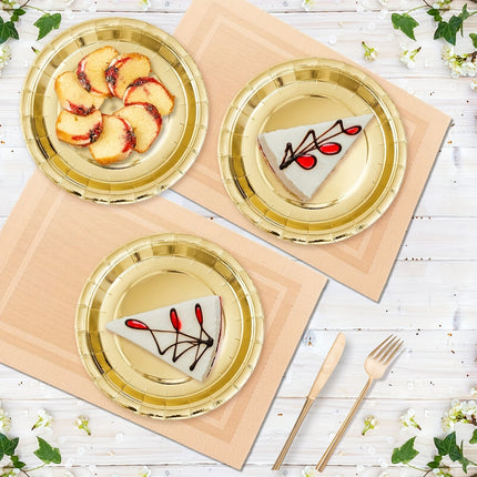 10/20Pcs Golden Disposable  Paper Plates